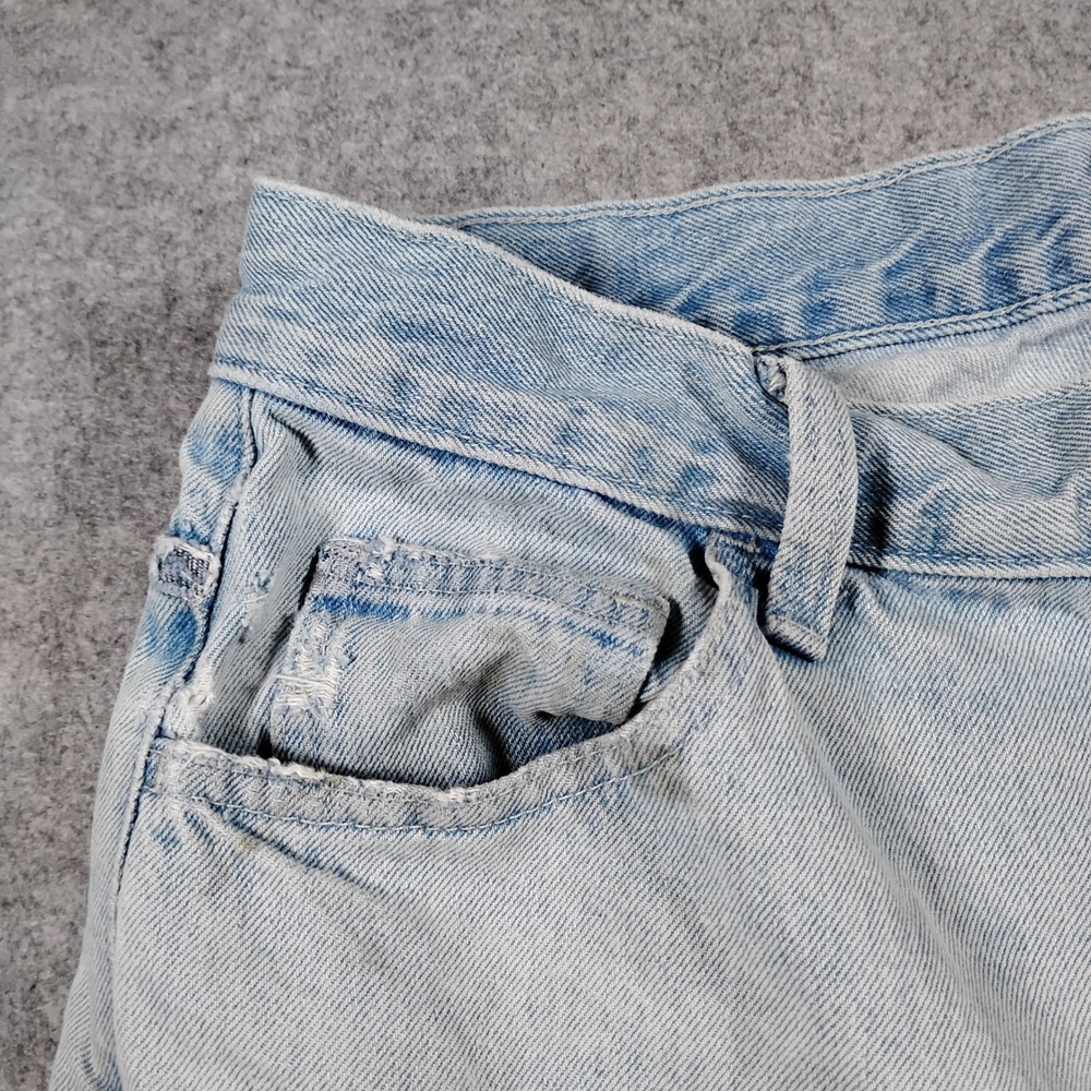 Dickies Double Knee Denim Jeans Mens 32x30 Light Wash Blue Skate Distressed Work - Picture 5 of 16